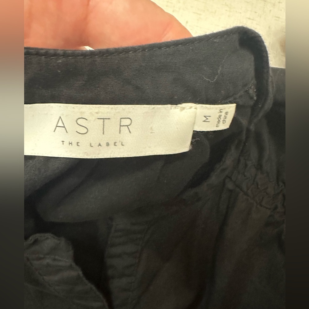 💜Astr Black Button-Front Drawstring Mini Dress - Picture 5 of 11